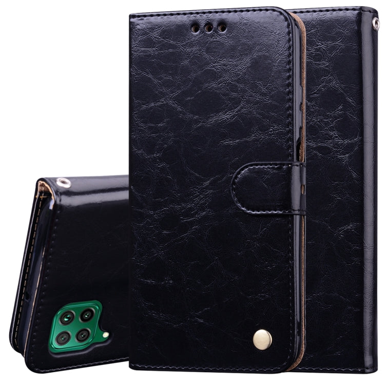 For Huawei P40 Lite Business Style Oil Wax Texture Horizontal Flip Leather Case, with Holder & Card Slots & Wallet