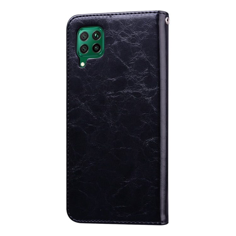 For Huawei P40 Lite Business Style Oil Wax Texture Horizontal Flip Leather Case, with Holder & Card Slots & Wallet