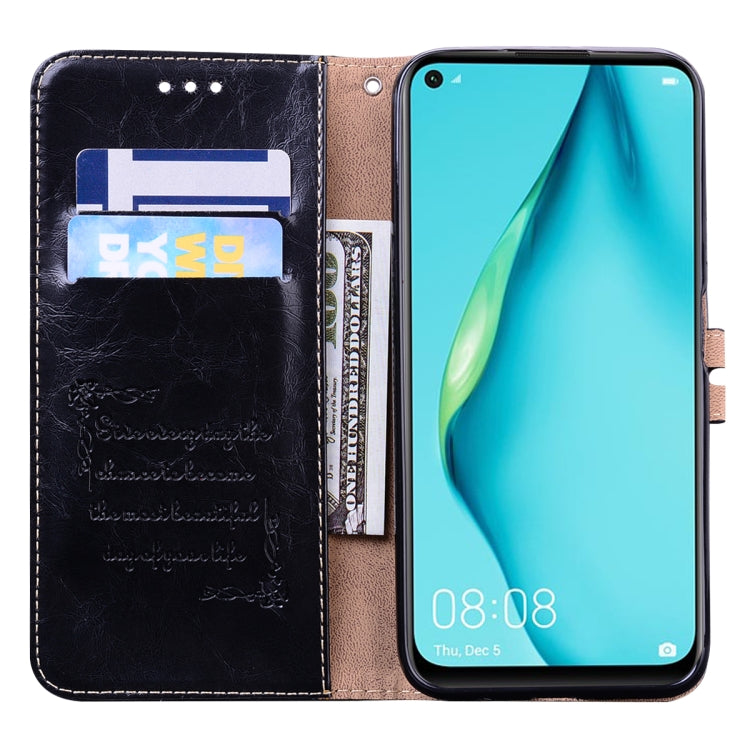 For Huawei P40 Lite Business Style Oil Wax Texture Horizontal Flip Leather Case, with Holder & Card Slots & Wallet
