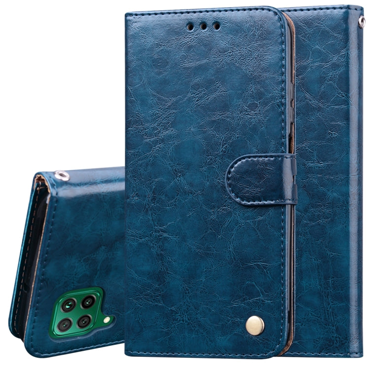 For Huawei P40 Lite Business Style Oil Wax Texture Horizontal Flip Leather Case, with Holder & Card Slots & Wallet