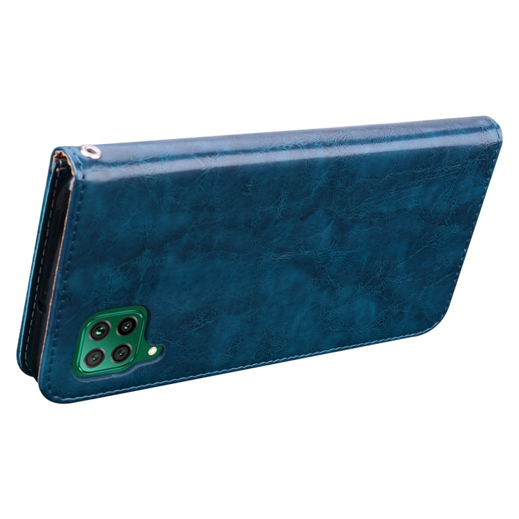 For Huawei P40 Lite Business Style Oil Wax Texture Horizontal Flip Leather Case, with Holder & Card Slots & Wallet