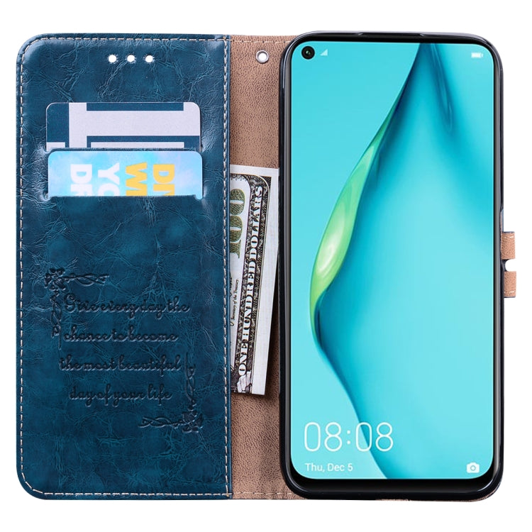 For Huawei P40 Lite Business Style Oil Wax Texture Horizontal Flip Leather Case, with Holder & Card Slots & Wallet