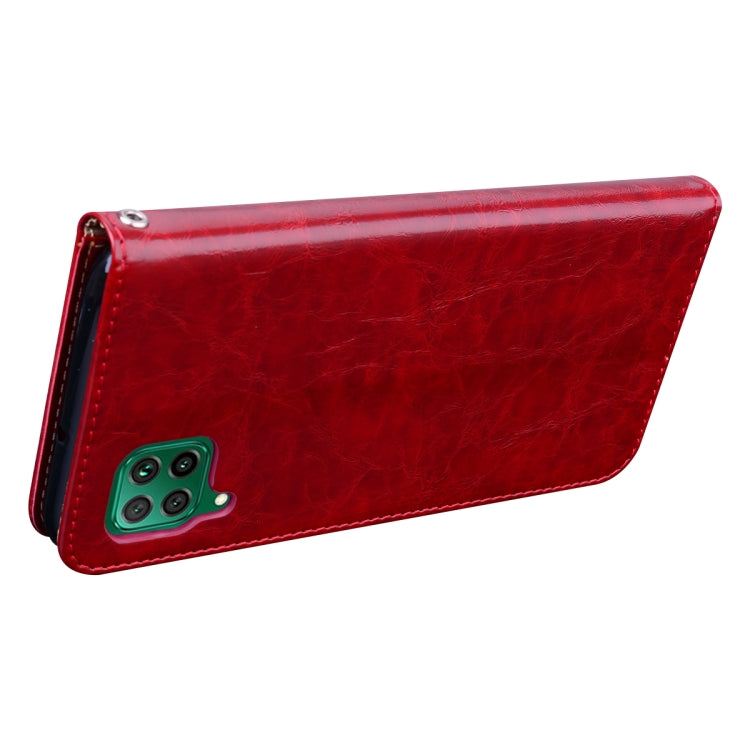 For Huawei P40 Lite Business Style Oil Wax Texture Horizontal Flip Leather Case, with Holder & Card Slots & Wallet