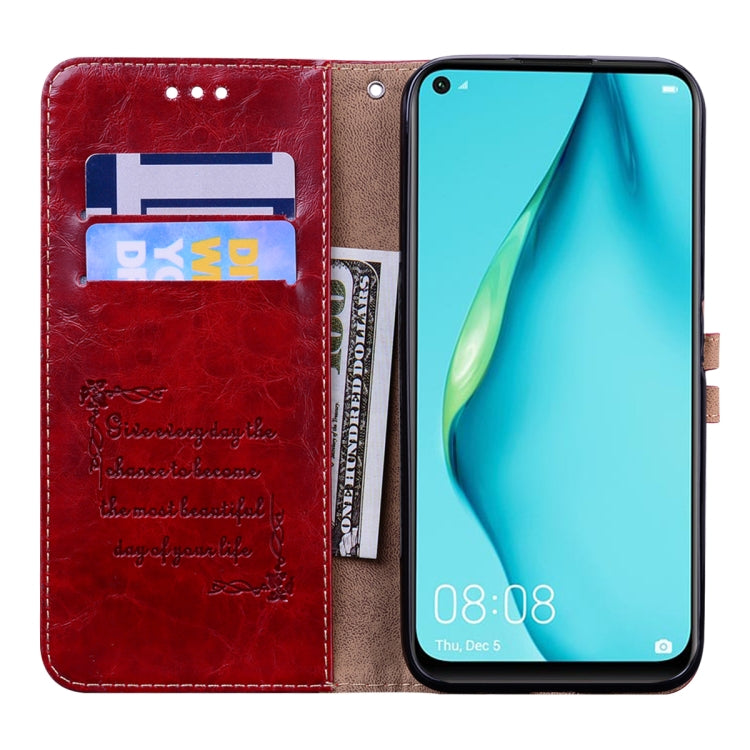 For Huawei P40 Lite Business Style Oil Wax Texture Horizontal Flip Leather Case, with Holder & Card Slots & Wallet