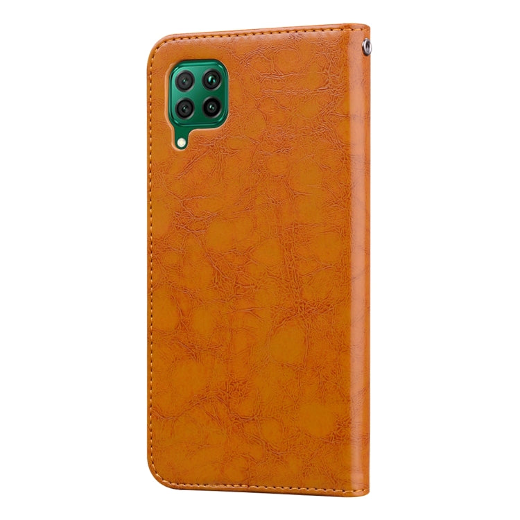 For Huawei P40 Lite Business Style Oil Wax Texture Horizontal Flip Leather Case, with Holder & Card Slots & Wallet
