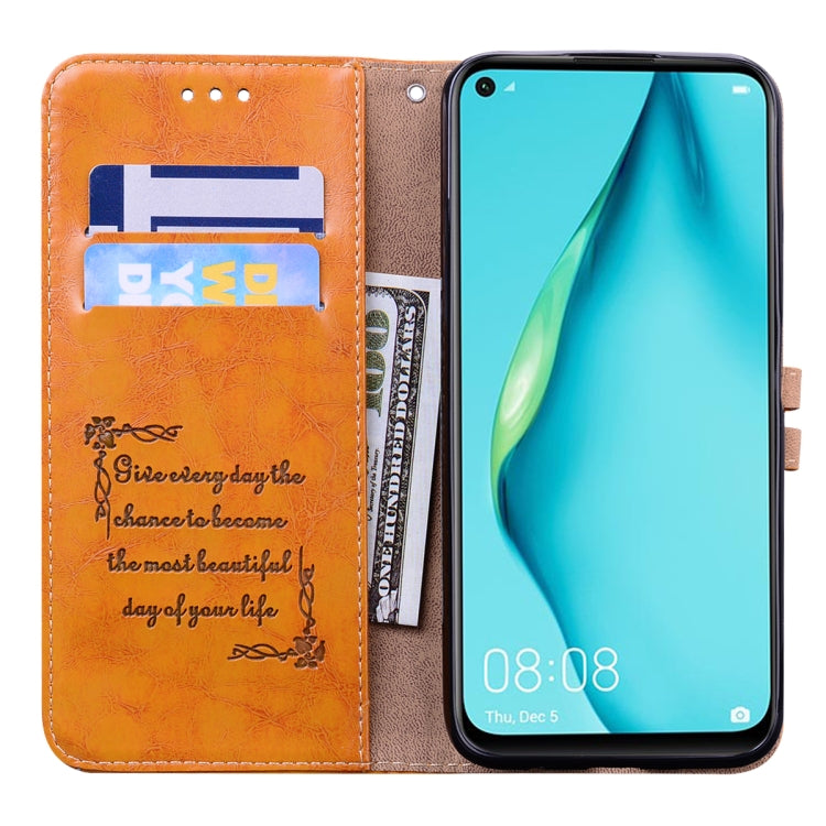 For Huawei P40 Lite Business Style Oil Wax Texture Horizontal Flip Leather Case, with Holder & Card Slots & Wallet