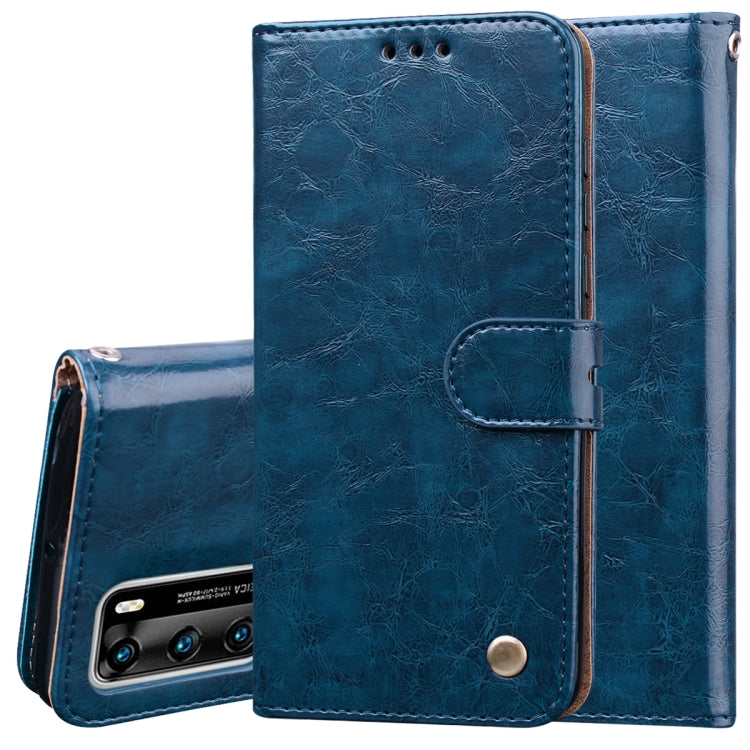 For Huawei P40 Business Style Oil Wax Texture Horizontal Flip Leather Case, with Holder & Card Slots & Wallet