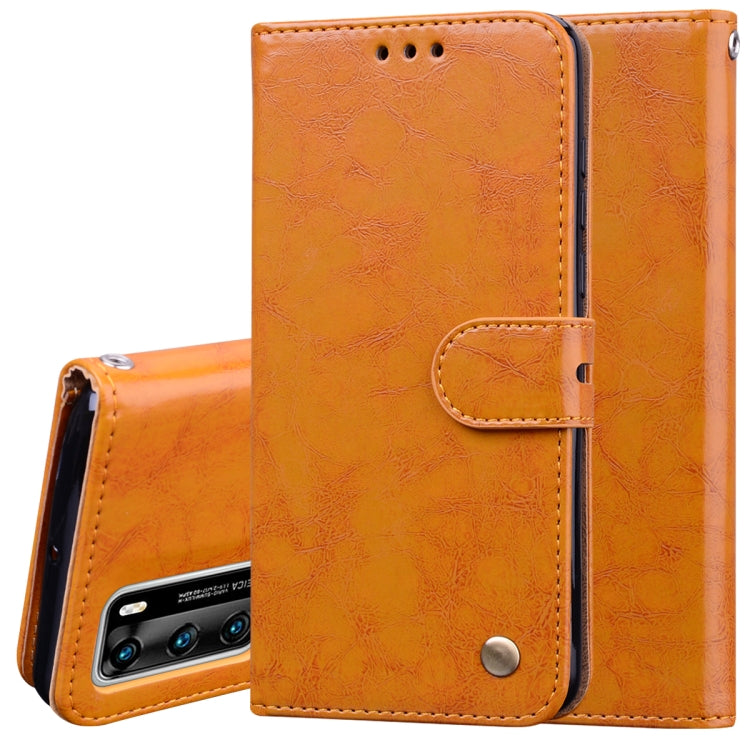 For Huawei P40 Business Style Oil Wax Texture Horizontal Flip Leather Case, with Holder & Card Slots & Wallet