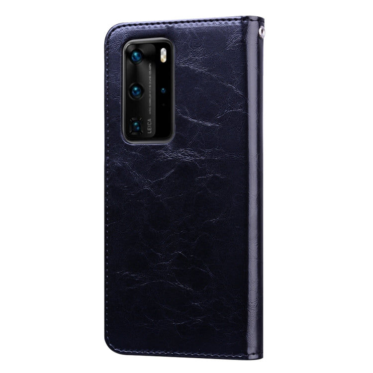 For Huawei P40 Pro Business Style Oil Wax Texture Horizontal Flip Leather Case, with Holder & Card Slots & Wallet