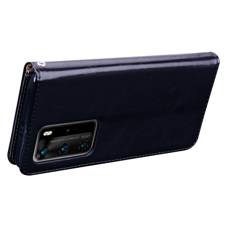 For Huawei P40 Pro Business Style Oil Wax Texture Horizontal Flip Leather Case, with Holder & Card Slots & Wallet