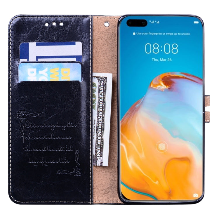 For Huawei P40 Pro Business Style Oil Wax Texture Horizontal Flip Leather Case, with Holder & Card Slots & Wallet