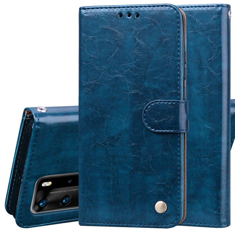 For Huawei P40 Pro Business Style Oil Wax Texture Horizontal Flip Leather Case, with Holder & Card Slots & Wallet