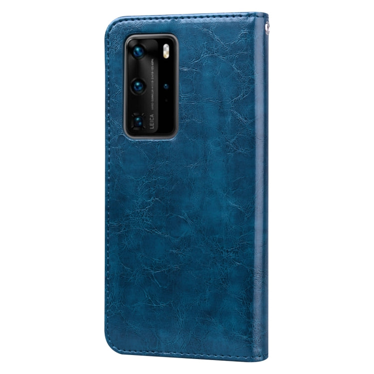 For Huawei P40 Pro Business Style Oil Wax Texture Horizontal Flip Leather Case, with Holder & Card Slots & Wallet