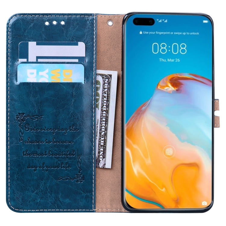 For Huawei P40 Pro Business Style Oil Wax Texture Horizontal Flip Leather Case, with Holder & Card Slots & Wallet