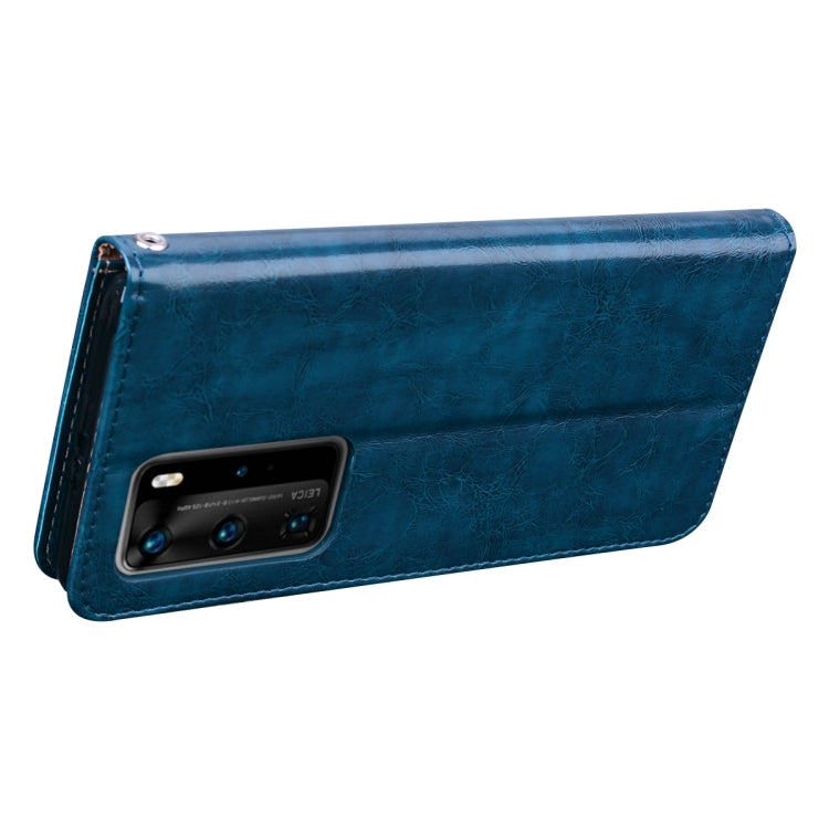 For Huawei P40 Pro Business Style Oil Wax Texture Horizontal Flip Leather Case, with Holder & Card Slots & Wallet