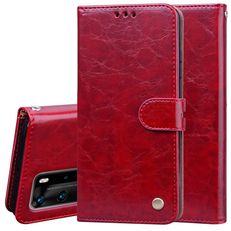 For Huawei P40 Pro Business Style Oil Wax Texture Horizontal Flip Leather Case, with Holder & Card Slots & Wallet
