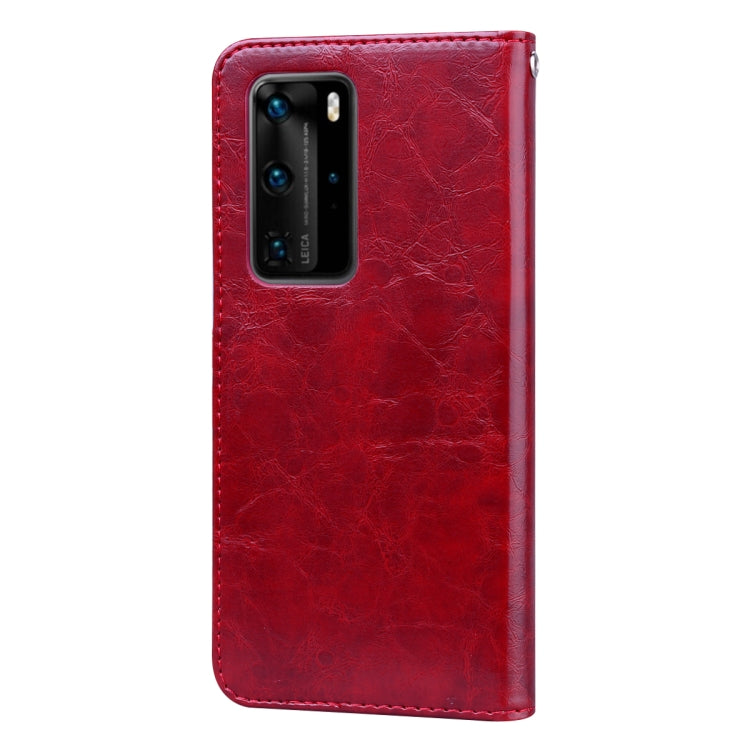 For Huawei P40 Pro Business Style Oil Wax Texture Horizontal Flip Leather Case, with Holder & Card Slots & Wallet