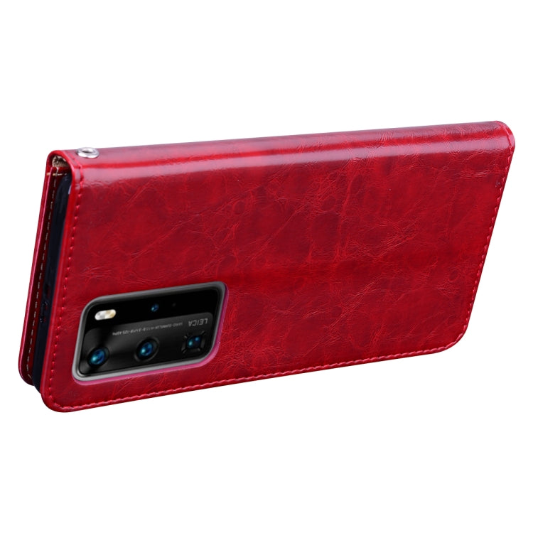 For Huawei P40 Pro Business Style Oil Wax Texture Horizontal Flip Leather Case, with Holder & Card Slots & Wallet