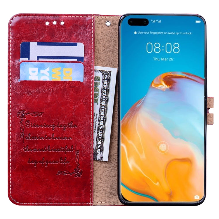 For Huawei P40 Pro Business Style Oil Wax Texture Horizontal Flip Leather Case, with Holder & Card Slots & Wallet