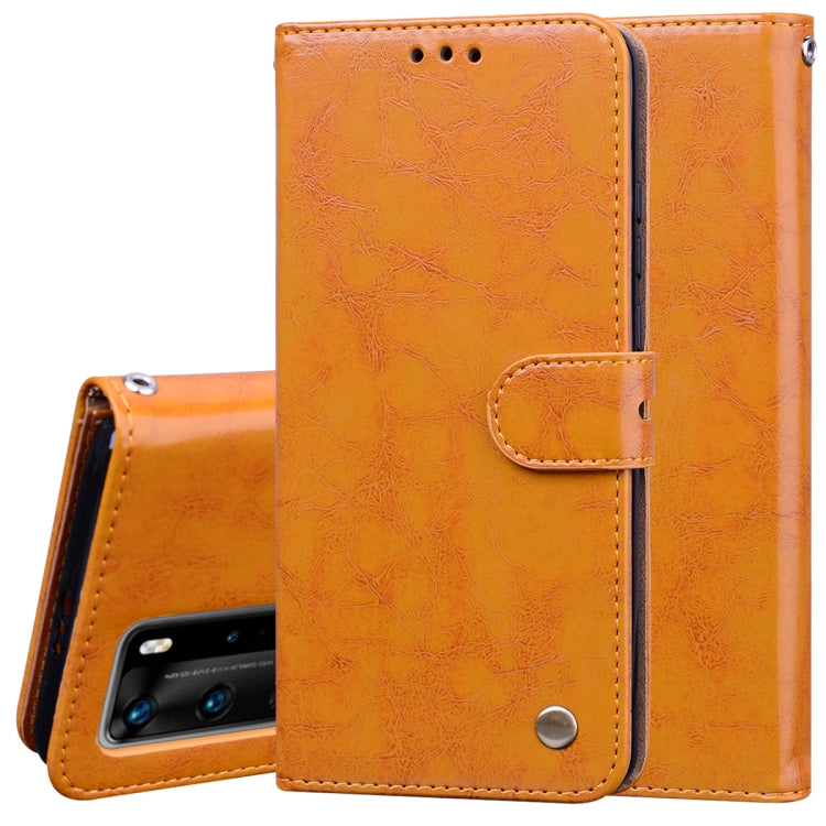 For Huawei P40 Pro Business Style Oil Wax Texture Horizontal Flip Leather Case, with Holder & Card Slots & Wallet