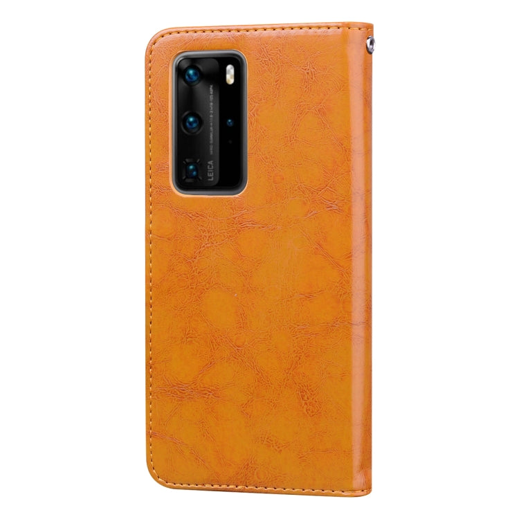 For Huawei P40 Pro Business Style Oil Wax Texture Horizontal Flip Leather Case, with Holder & Card Slots & Wallet