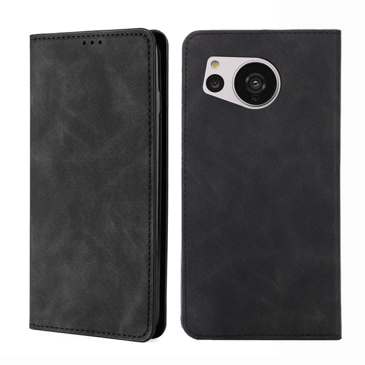 For Sharp Aquos Sense7 Skin Feel Magnetic Leather Phone Case