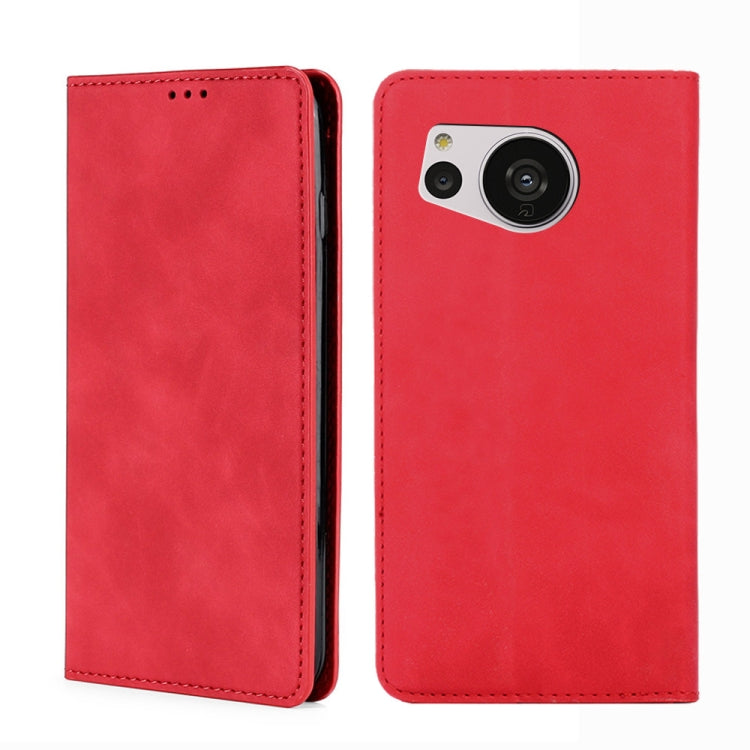 For Sharp Aquos Sense7 Skin Feel Magnetic Leather Phone Case