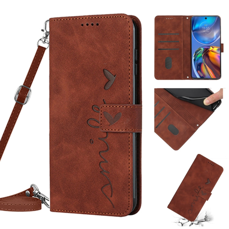 For Motorola Edge 30 Ultra 5G/X30 Pro 5G Skin Feel Heart Pattern Leather Phone Case With Lanyard