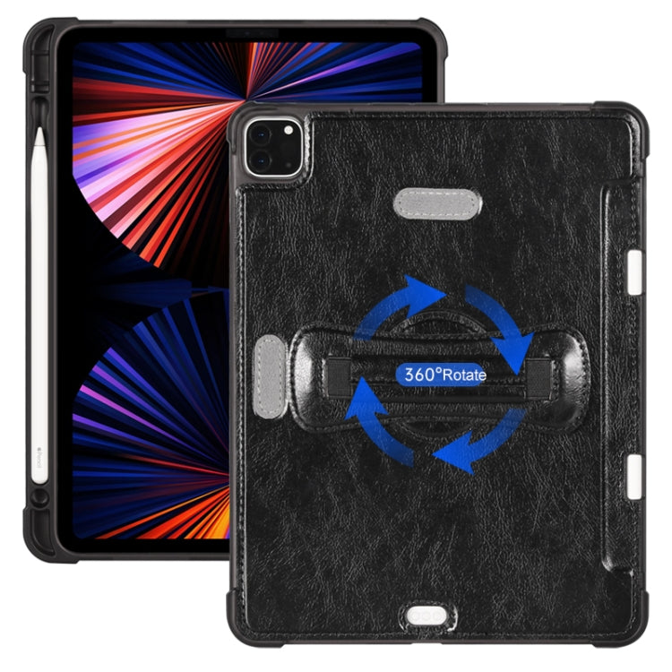 For iPad Pro 11 2022 / 2021 / 2020 / 2018 360 Degree Rotation Handheld Leather Back Tablet Case with Pencil Slot