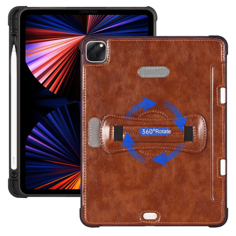 For iPad Pro 11 2022 / 2021 / 2020 / 2018 360 Degree Rotation Handheld Leather Back Tablet Case with Pencil Slot