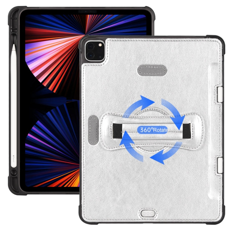 For iPad Pro 11 2022 / 2021 / 2020 / 2018 360 Degree Rotation Handheld Leather Back Tablet Case with Pencil Slot