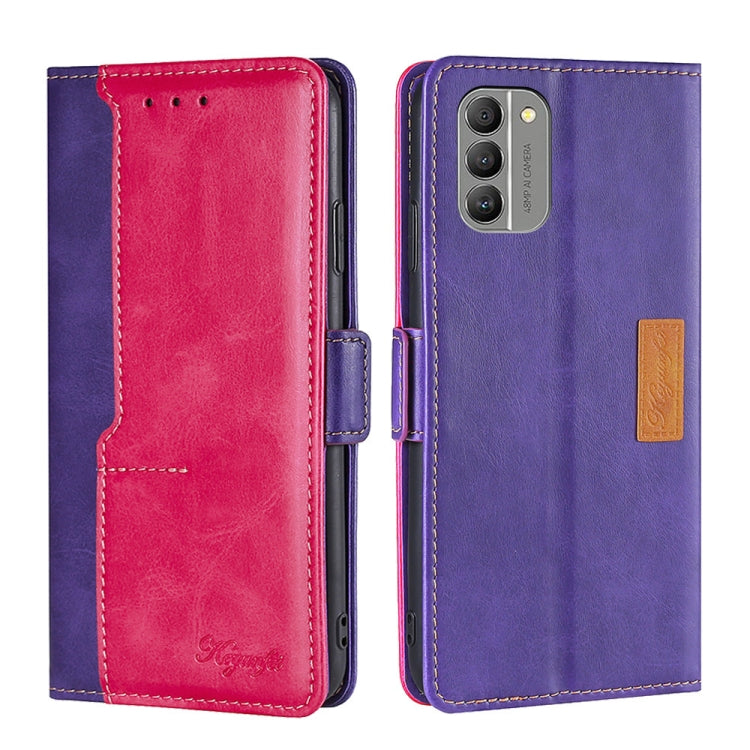 For Nokia G400 Contrast Color Side Buckle Leather Phone Case