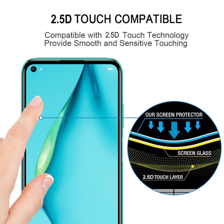 25 PCS 9H Surface Hardness 2.5D Full Glue Full Screen Tempered Glass Film For Huawei P40 Lite