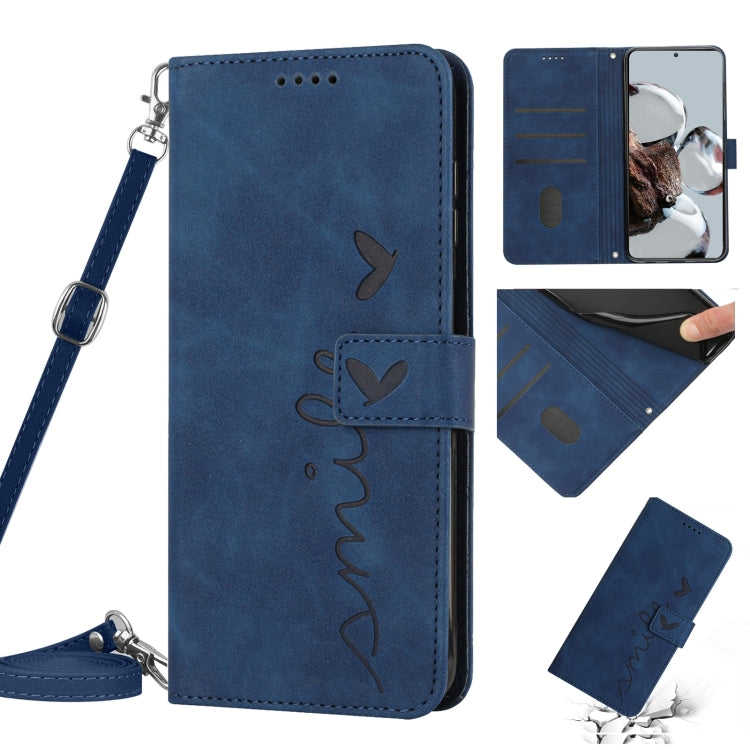 For Xiaomi Redmi Note 11T Pro 5G/Note 11T Pro+ 5G Skin Feel Heart Pattern Leather Phone Case with Lanyard