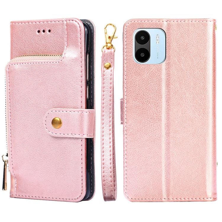 For Xiaomi Redmi A1 Zipper Bag Leather Phone Case