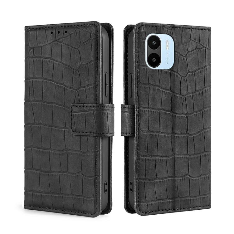 For Xiaomi Redmi A1 Skin Feel Crocodile Magnetic Clasp Leather Phone Case