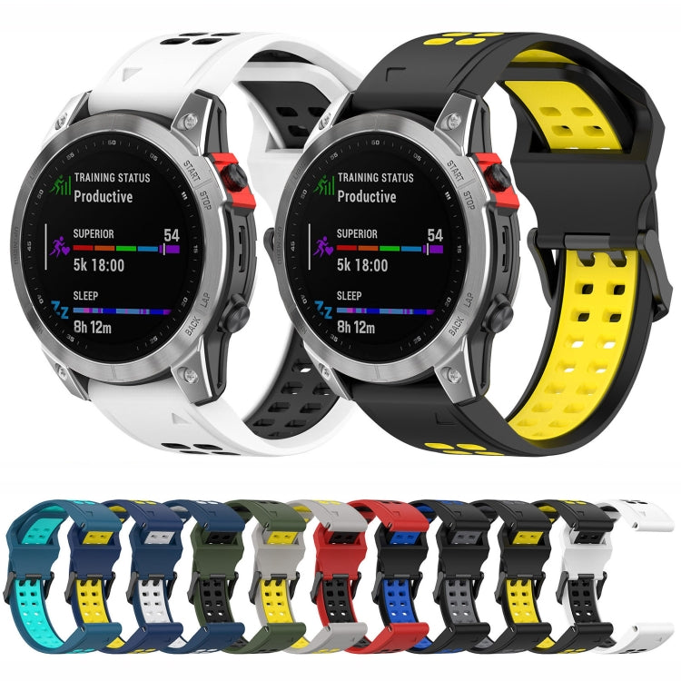 For Garmin Enduro2 / Tactix7 26mm Reverse Buckle Two-color Silicone Watch Band