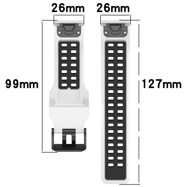 For Garmin Enduro2 / Tactix7 26mm Reverse Buckle Two-color Silicone Watch Band
