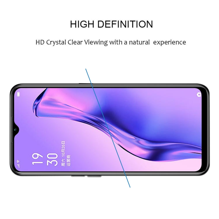 25 PCS 9H Surface Hardness 2.5D Full Glue Full Screen Tempered Glass Film For OPPO A8
