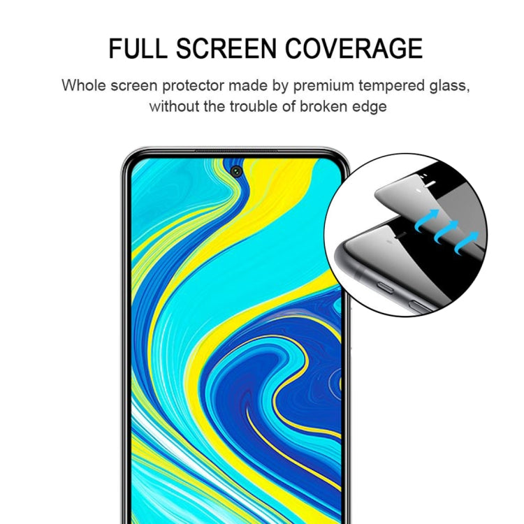 25 PCS 9H Surface Hardness 2.5D Full Glue Full Screen Tempered Glass Film For Xiaomi Redmi Note 9 Pro
