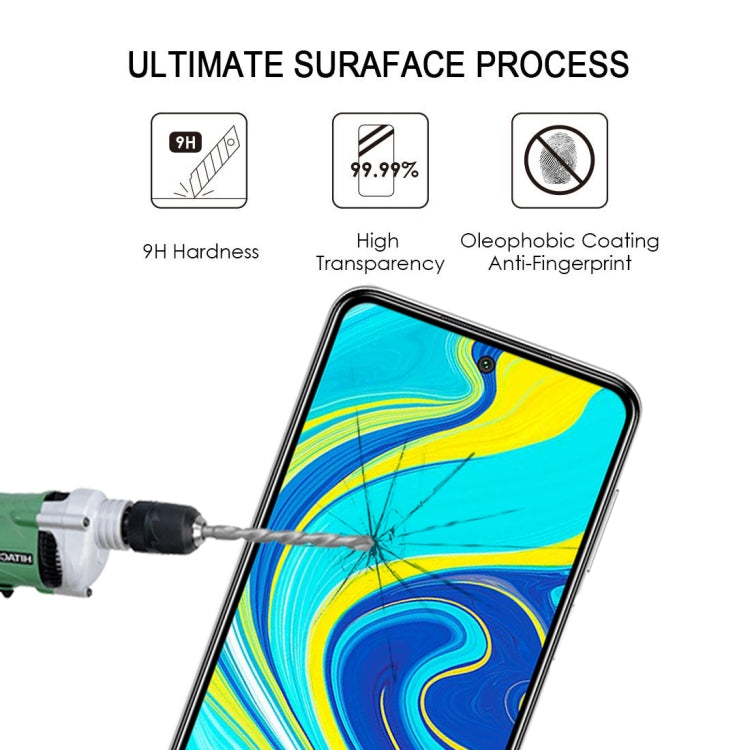 25 PCS 9H Surface Hardness 2.5D Full Glue Full Screen Tempered Glass Film For Xiaomi Redmi Note 9 Pro