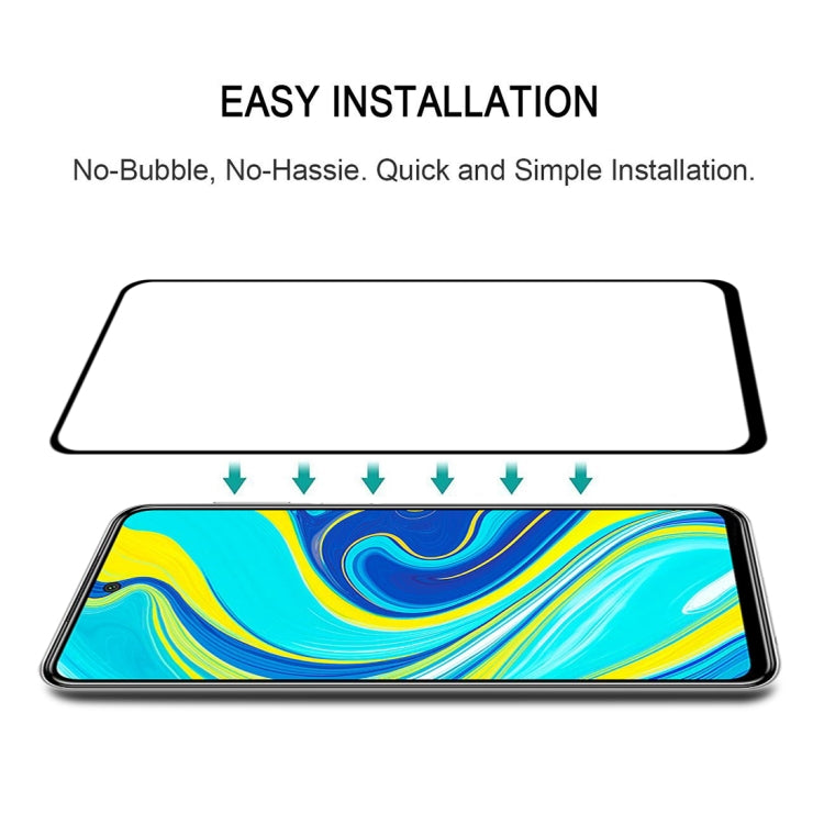 25 PCS 9H Surface Hardness 2.5D Full Glue Full Screen Tempered Glass Film For Xiaomi Redmi Note 9 Pro