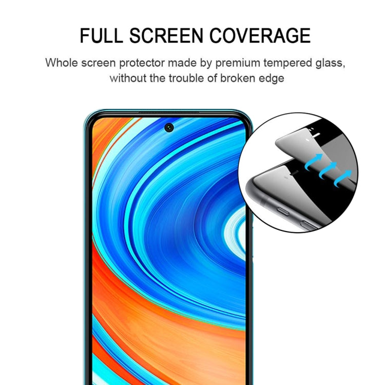 25 PCS 9H Surface Hardness 2.5D Full Glue Full Screen Tempered Glass Film For Xiaomi Redmi Note 9 Pro Max