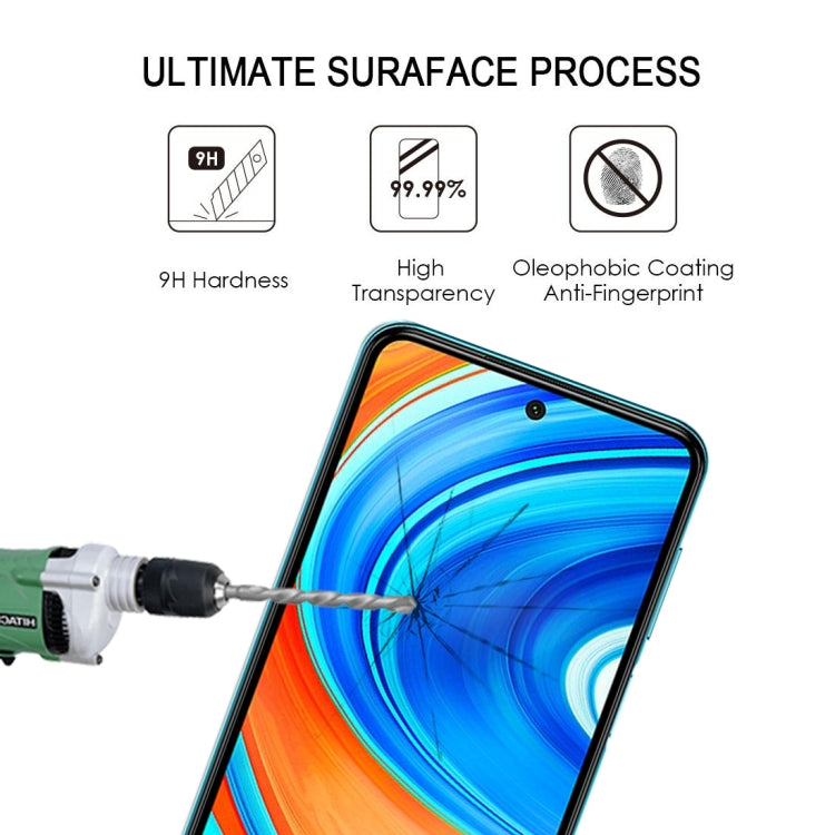 25 PCS 9H Surface Hardness 2.5D Full Glue Full Screen Tempered Glass Film For Xiaomi Redmi Note 9 Pro Max
