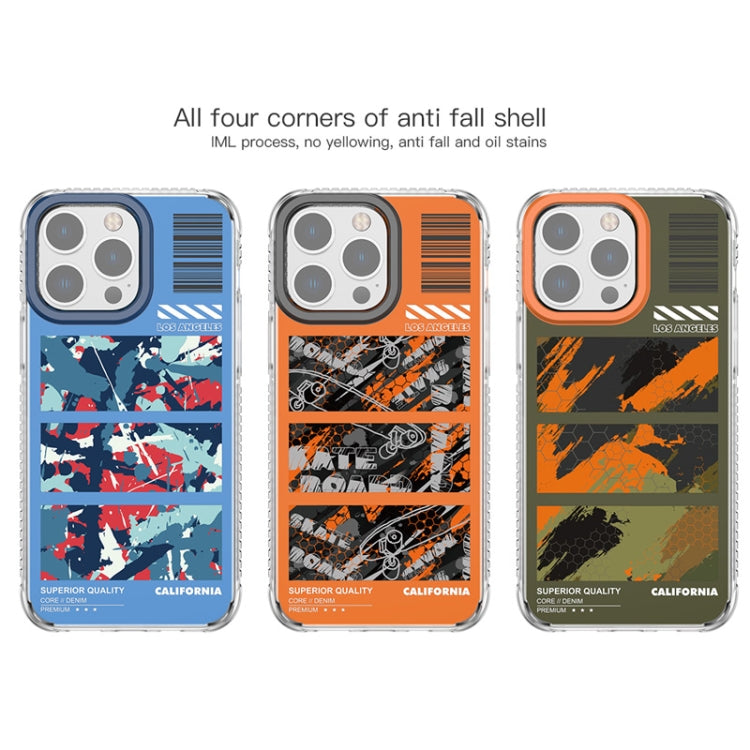 For iPhone 14 Pro Max Mutural Camouflage Series Phone Case(Orange)