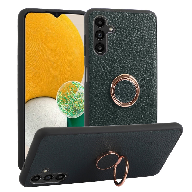 For Samsung Galaxy A13 5G Litchi Texture Magnetic Phone Case with Ring Holder