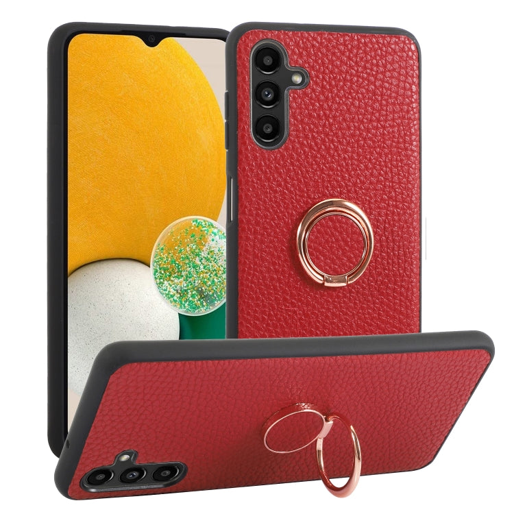 For Samsung Galaxy A13 5G Litchi Texture Magnetic Phone Case with Ring Holder