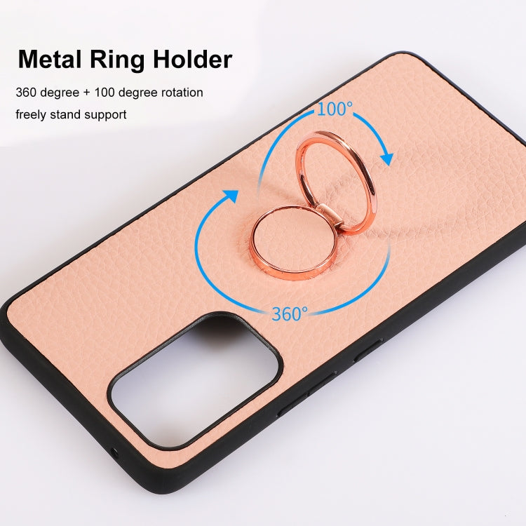 For Samsung Galaxy A53 5G Litchi Texture Magnetic Phone Case with Ring Holder