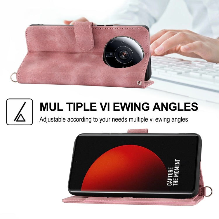 For Xiaomi 12 Ultra Skin-feel Flowers Embossed Wallet Leather Phone Case