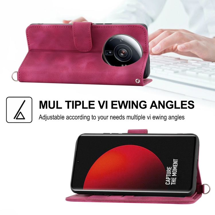 For Xiaomi 12 Ultra Skin-feel Flowers Embossed Wallet Leather Phone Case